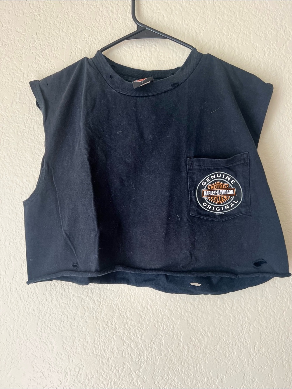 Harley-Davidson Black Crop Pocket Tee